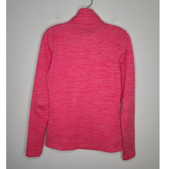 Nike Golf Dri-fit red pink 1/4 zip long sleeve pullover shirt thumbholes - small - Picture 3 of 5